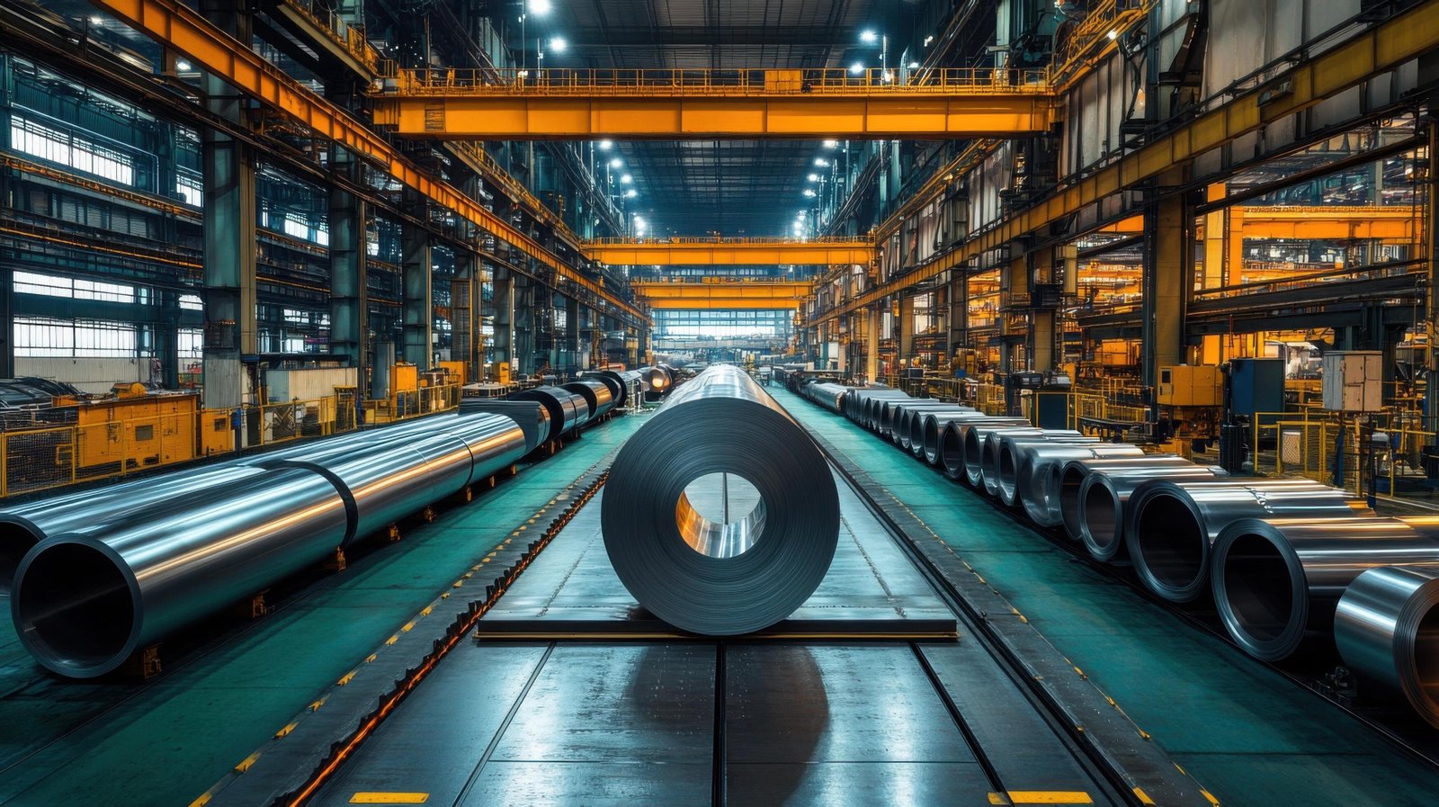 Industrial machinery factory background